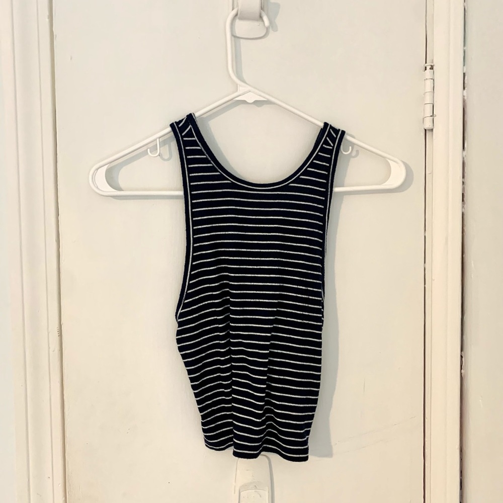 Hollister blue striped crop top. Size m